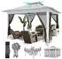 COBIZI Faltpavillon 3x3m mit Moskitonetz, Doppeldach, wasserdicht