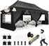 Gerster Pop-Up-Pavillon 3x6m, 6 Seitenwände, UV-Schutz 50+, schwarz