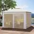 Costway Pop-Up Faltpavillon 3,3x3,3m mit 4 Moskitonetzen, Doppeldach, beige (ZB34505NQ)