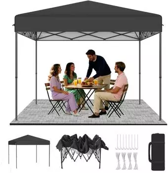 LuxusKollektion Pop-Up Pavillon 3x3m One-Touch Lift, h&ouml;henverstellbar, anthrazit
