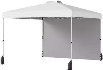 Costway Pop-up-Pavillon 3x3m mit Seitenwand UPF50+ weiß