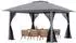 Costway Faltpavillon 4x4m mit Moskitonetz, Doppeldach, grau