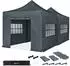 VONROC Easy-Up Faltpavillon 6x3m grau, mit Seitenwänden, UV50+ (S5_PT501XX_GREY)