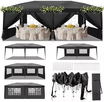 LuxusKollektion Faltpavillon 3x6m Pop-up, wasserdicht, UV-Schutz 50+, 6 Seitenteile
