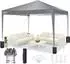 LuxusKollektion Faltpavillon 3x3m wasserdicht UPF 50+ UV-Schutz, grau