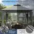 LuxusKollektion Pavillon 3x3m Doppeldach, 4 Seitenwände, wasserdicht, UV-Schutz, Eisenrahmen, grau