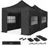 VONROC Faltpavillon 6x3m mit Seitenwänden, schwarz (S5_PT501XX_BLACK)