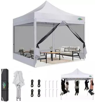 LuxusKollektion Faltpavillon 3x3m mit Moskitonetz, UV-Schutz 50+, wasserdicht