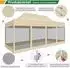 COBIZI Faltpavillon 3x6m Pop-Up, 6 Seitenwände, 420D Oxford, khaki