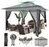 COBIZI Pop-Up Pavillon 3x3m Doppeldach mit Moskitonetz, dunkelgrau
