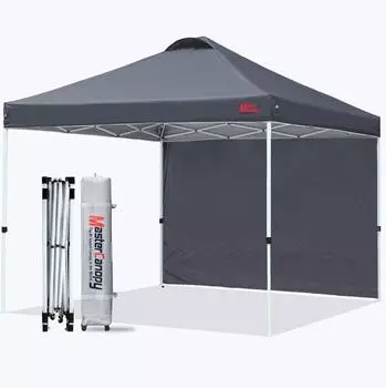 LuxusKollektion Faltpavillon 2x2m mit Seitenwand, wasserdicht, UV-Schutz, schwarz
