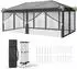 LuxusKollektion Faltpavillon 3x6m anthrazit, UV-Schutz 50+, wasserdicht, mit Moskitonetzen