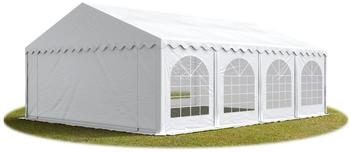 TOOLPORT Festzelt Partyzelt 5x8 m Premium, hochwertige ca. 500g/m2 PVC Plane in weiß 100% wasserdicht mit Bodenrahmen