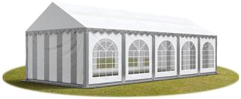 Toolport Partyzelt Premium PVC 4x10m (7197) grau-wei&szlig;