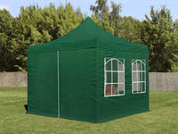 3x3 M Faltpavillon, Economy Stahl 30mm, Seitenteile Mit Sprossenfenstern,...
