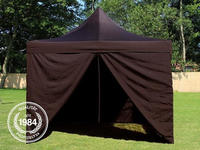 Carpasol - 3x3 M Faltpavillon, Economy Stahl 30mm, Seitenteile Mit Sprossenfenstern,