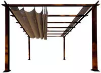 Paragon Pavillon "FLORIDA" Aluminiumpavillon mit verstellbarem Sonnensegel