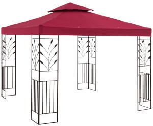 Uniprodo Gartenpavillon 300 x 300 cm weinrot (10250038)