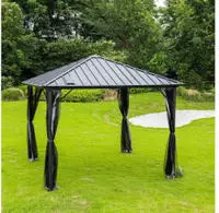 Led Solar Pavillon Azur - 300 X 270 Cm Gartenpavillon Aluminium Partyzelt