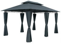 Pavillon 3x4m Gartenzelt Garten Seitenteile Metall Wasserabweisend Topas...
