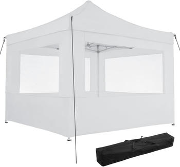 TecTake Faltbarer Garten Pavillon 3x3m mit 4 Seitenteilen weiß