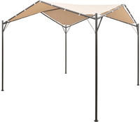 vidaXL Pavillon Partyzelt &Uuml;berdachung 4x4 m Stahl Beige