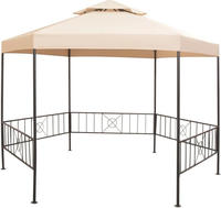 vidaXL Gartenpavillon Partyzelt Hexagonal Beige 323x265 cm