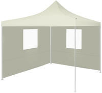 vidaXL Profi-Partyzelt Faltbar mit 2 Seitenw&auml;nden 2&times;2m Stahl Creme