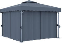 vidaXL Pavillon mit Vorhang 3x3 m Anthrazit Aluminium