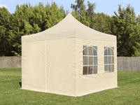 Carpasol - 3x3 M Faltpavillon, Economy Stahl 30mm, Seitenteile Mit Sprossenfenstern,