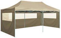 vidaXL Profi-Partyzelt Faltbar mit 4 Seitenw&auml;nden 3&times;6m Stahl Creme
