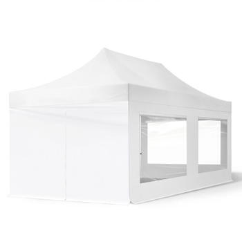 Toolport Economy 600 x 300 cm mit 4 Seitenteilen und 3 Fenstern weiß (59056)