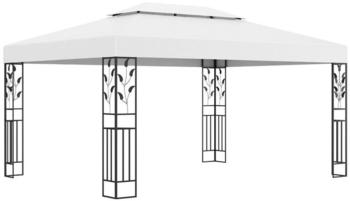vidaXL Pavillon mit Doppeldach 3 x 4 m Weiß