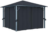 vidaXL Pavillon mit Vorh&auml;ngen 300&times;300 cm Anthrazit Aluminium