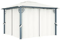 vidaXL Pavillon mit Vorh&auml;ngen 300 x 300 cm Creme Aluminium