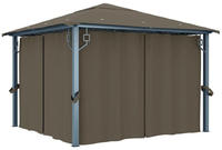 Vidaxl Pavillon Mit Vorhang 300x300 Cm Taupe Aluminium