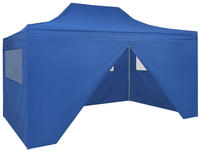vidaXL Faltzelt Pop-Up mit 4 Seitenteilen 3x4,5 m Blau