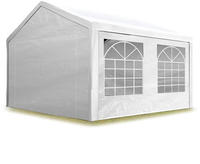 Partyzelt Pavillon 3x5 M In Wei&szlig; Pe Plane 350 N Wasserdicht Uv Schutz Festzelt