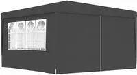 vidaXL Profi-Partyzelt mit Seitenw&auml;nden 4&times;4 m Anthrazit 90 g/m&sup2;