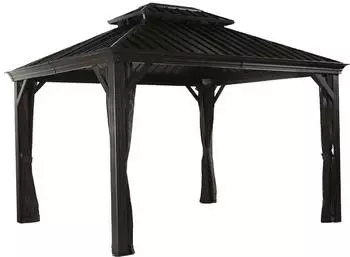 Sojag Gazebo Messina inkl. Moskitonetz 298 x 363 cm anthrazit (SJ03100)