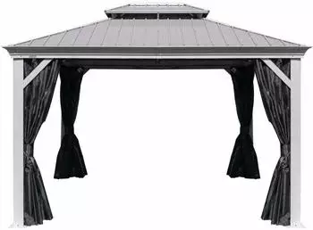 Sojag Gazebo Messina inkl. Moskitonetz 363 x 483 cm champagner