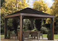 Sojag Pavillon "Valencia 12x12 Holzoptik" BxTxH: 363x363x310 cm