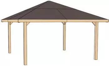 Weka Holzbau Weka Pavillon Paradies 2 Größe 2 (4,80 x 4,80 m)