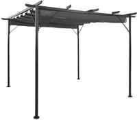 vidaXL Pergola mit Ausziehbarem Dach Anthrazit 3x3 m Stahl 180 g/m&sup2;