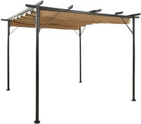 vidaXL Pergola mit Ausziehbarem Dach Taupe 3x3 m Stahl 180 g/m&sup2;
