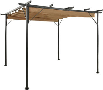 vidaXL Pergola mit verstellbarem Dach 3 x3 m taupe