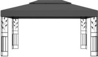 vidaXL Pavillon mit Doppeldach & LED-Lichterkette 3x4 m Anthrazit