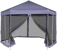 vidaXL Hexagonal Pop-Up Zelt mit 6 Seitenw&auml;nden Dunkelblau 3,6x3,1 m