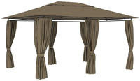 Gartenzelt Mit Vorh&auml;ngen 4x3 M Taupe 180 G/m2 - Vidaxl