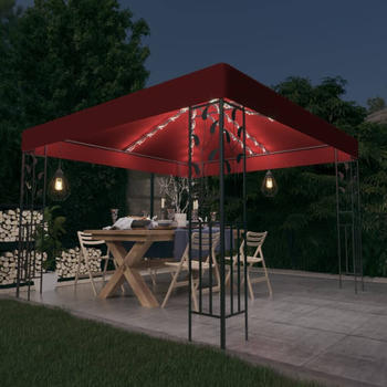 vidaXL Pavillon with LED (3 x 3 m) red